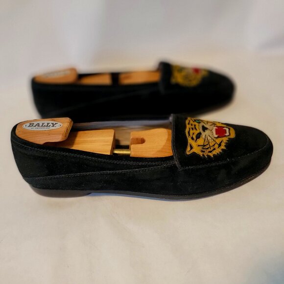 SOLD OUT 80s SUSAN BENNIS WARREN EDWARDS Loafer Men's BLK Suede Leather Tiger - Picture 11 of 13